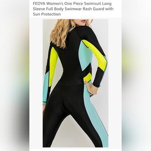 Black and Yellow Colorblock Wetsuit